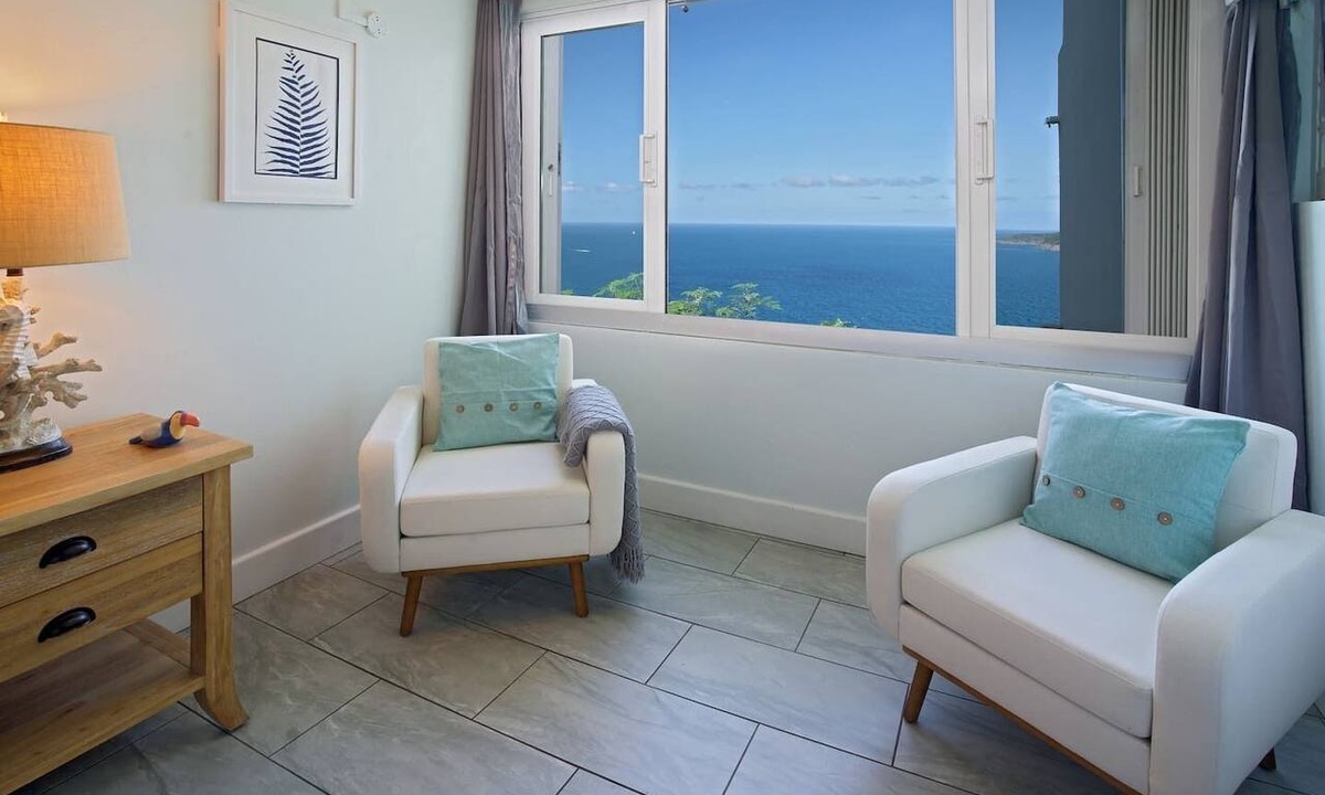 Estate Lovenlund Condo | Ocean View Studio by Magen's Pool & Generator