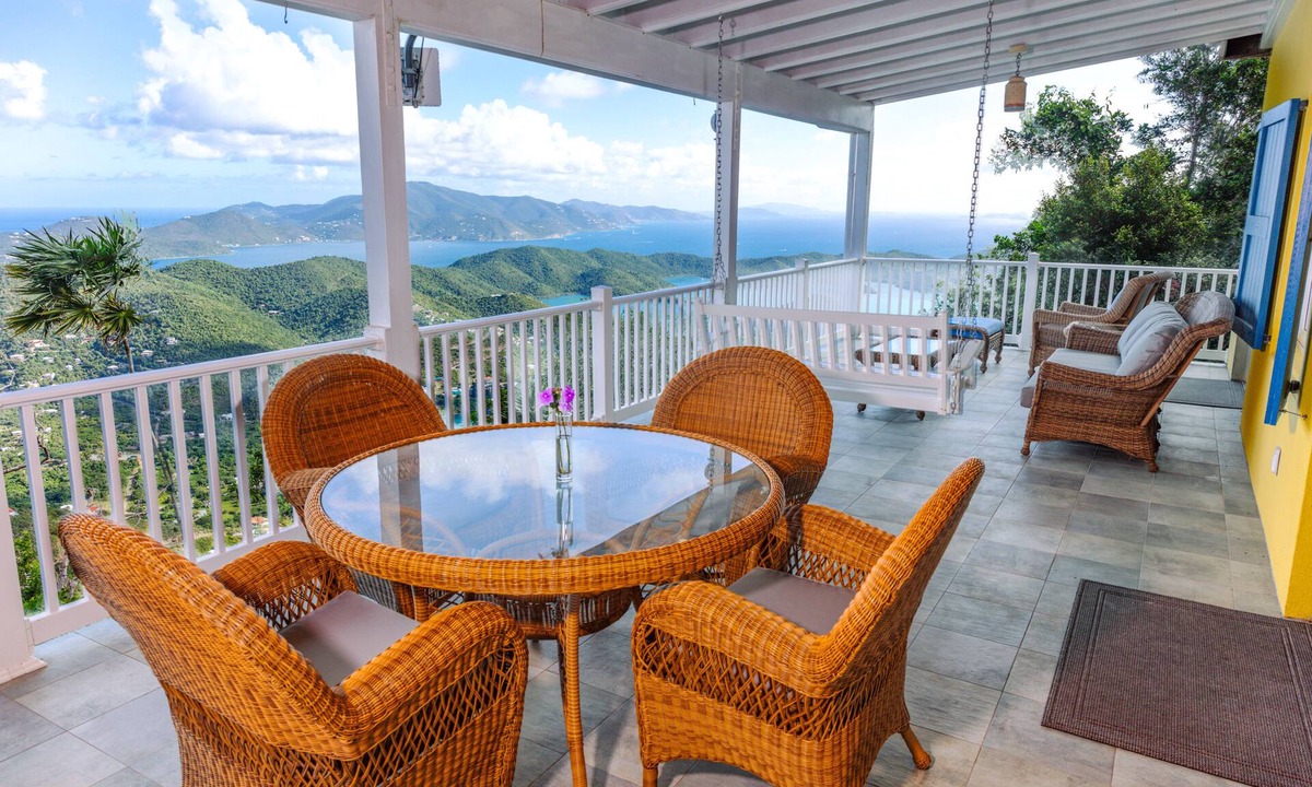 Estate Carolina House | Perfect single level family villa with spectacular 180 degree BVI island view.
