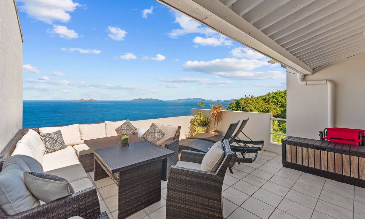 Estate Lovenlund Condo | Stunning Ocean Views, 2BR/2Bath Completely Refurnished & Minutes to Magens Bay