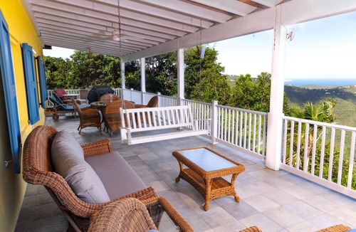 Estate Carolina House | Perfect single level family villa with spectacular 180 degree BVI island view.