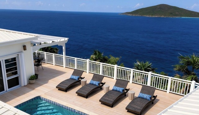 Panoramic Views, Seaview Villa, St. Thomas, USVI, Heated Pool, Near Magens Bay in St. Thomas