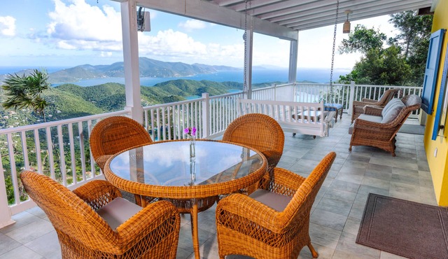 Perfect single level family villa with spectacular 180 degree BVI island view.