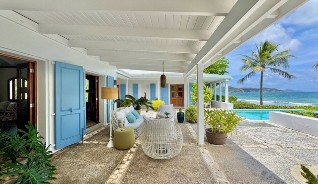 Spindrift ~ Serene Oceanfront 3-Bdrm Villa W/Pool & Solar