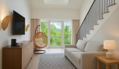 One-Bedroom Bi-level King Suite with Sofa Bed and Garden View